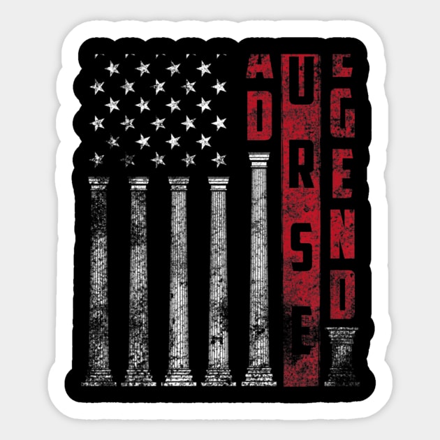 Dad Nurse Legend Flag Fathers Day Sticker by Typewriter Lovecraft